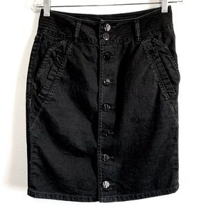 WORN Black DENIM Pencil Skirt